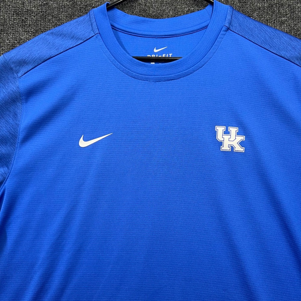 Nike Kentucky Wildcats Dri-FIT Shirt Mens XL Blue Short Sleeve UK Logo 2763
